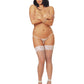 Dreamgirl Plus Size Laced Stay-up Fishnet Thigh High White Size OSQ