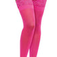 Dreamgirl Neon Laced Stay-up Sheer Thigh High Neon Pink Size OS