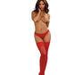 Dreamgirl Laced Stay-up Sheer Thigh High Red Size OS