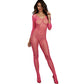 Dreamgirl Fishnet Open Crotch Bodystocking Neon Pink Size OS