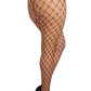 Dreamgirl Plus Size Double Knitted Fence Net Pantyhose Black Size OSX