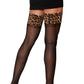 Dreamgirl Lingerie Leopard Top Thigh High Stockings Size OS