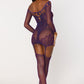 Dreamgirl Lingerie Garter Dress Size Aubergine Size One Size