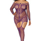 Dreamgirl Lingerie Garter Dress Size Aubergine Size Queen