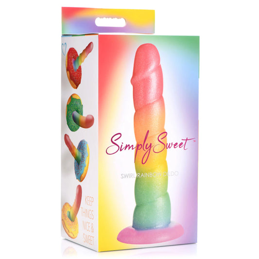 Curve Toys | Simply Sweet 6.5" Swirl Rainbow Dildo