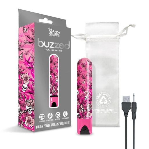 Global Novelties | Prints Charming Buzzed Higher Power Vibrator Blazing Beauty w/storage bag