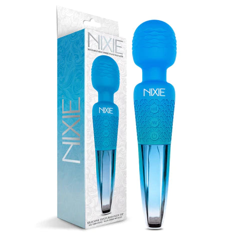 Global Novelties | NIXIE Rechargeable Wand Massager Blue Ombre Metallic