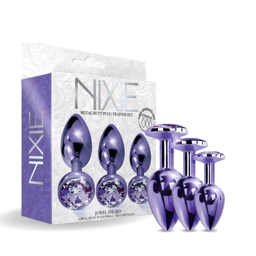 Global Novelties | NIXIE Metal Butt Plug Trainer Set Metallic Purple