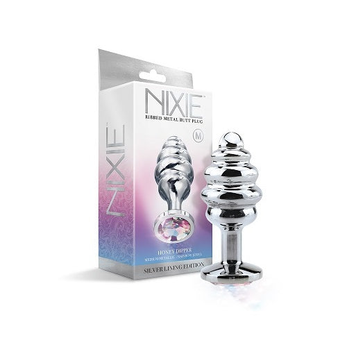 Global Novelties | Nixie Ribbed Metal Butt Plug Honey Dipper Anal Plug Medium