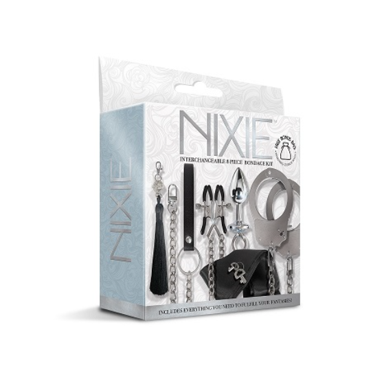 Global Novelties | NIXIE Interchangeable 8 Piece Bondage Kit Silver