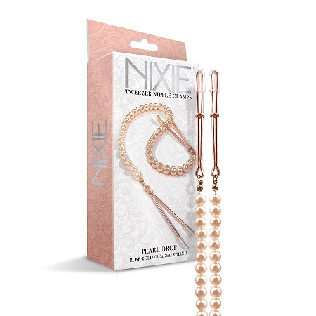 Global Novelties | Nixie Adjustable Tweezer Clips With Pearls Rose Gold Nipple Clamps