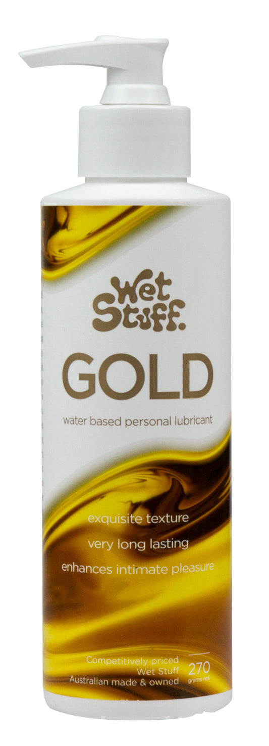 Wet Stuff Gold Water Based Personal Edible Lube Lubricant Pump Bottle 270g