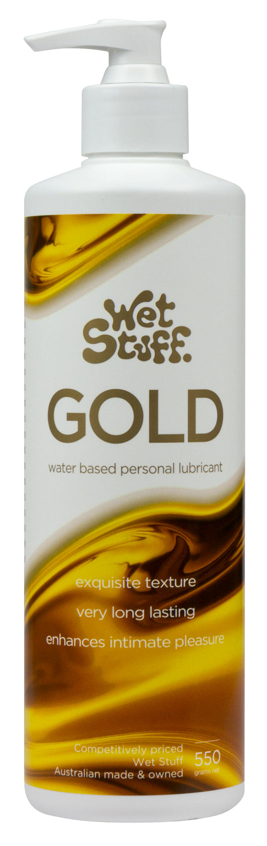 Wet Stuff Gold Water Based Personal Edible Lube Lubricant Pump Bottle 550g