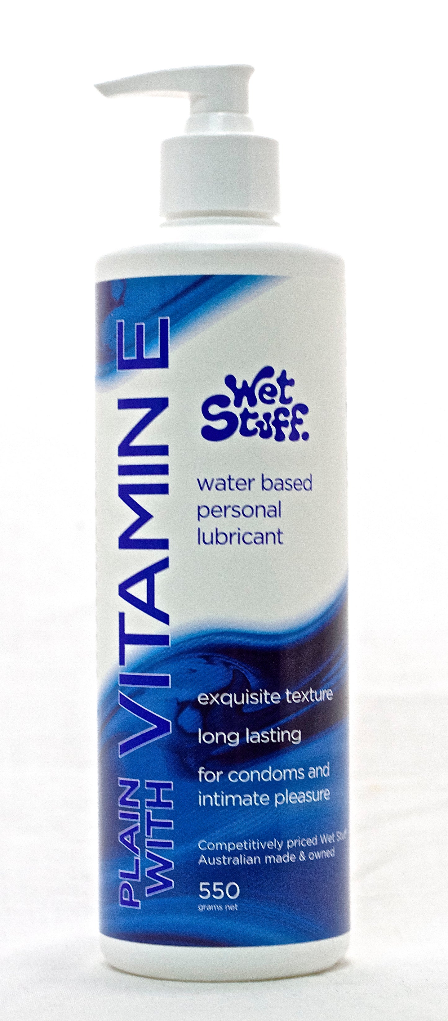 Wet Stuff Plain with Vitamin E Water Based Lube Lubricant 550g