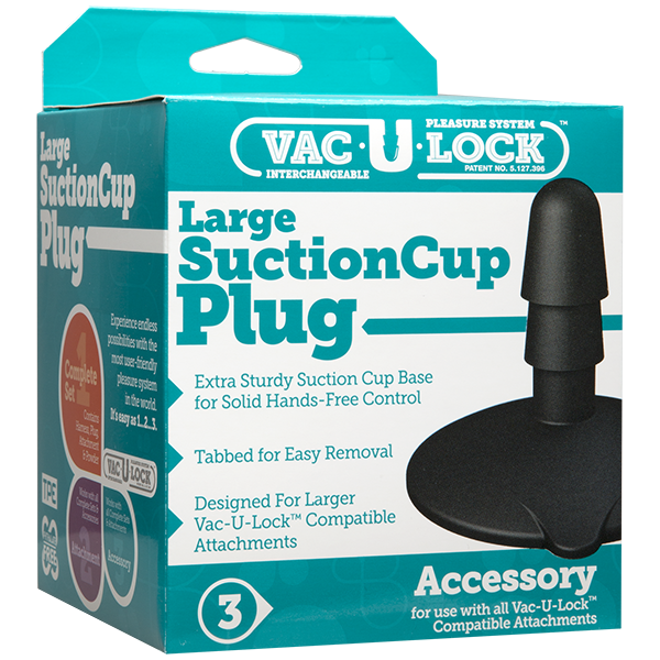 Doc Johnson Vac-U-Lock Large Black Suction Cup Plug