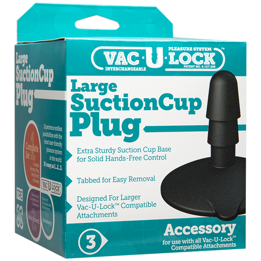 Doc Johnson Vac-U-Lock Large Black Suction Cup Plug