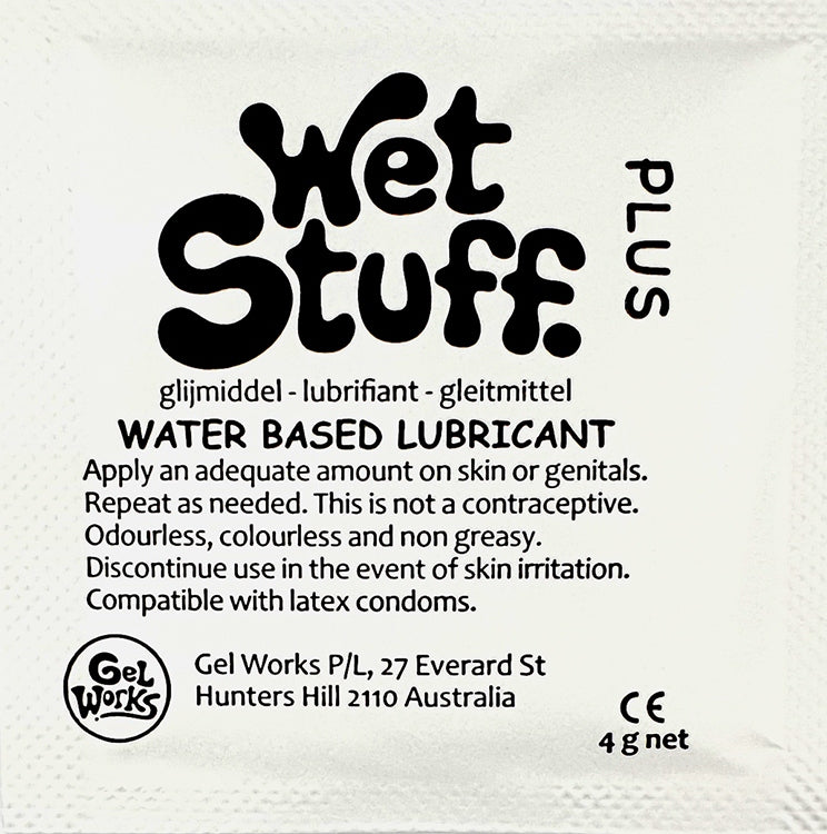 Wet Stuff Plus Water Based Lubricant Sample Travel Sachets 4g (100 Pack)