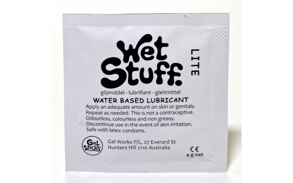 Wet Stuff Lite Water Based Lubricant Sample Travel Sachets 4g (100 Pack)