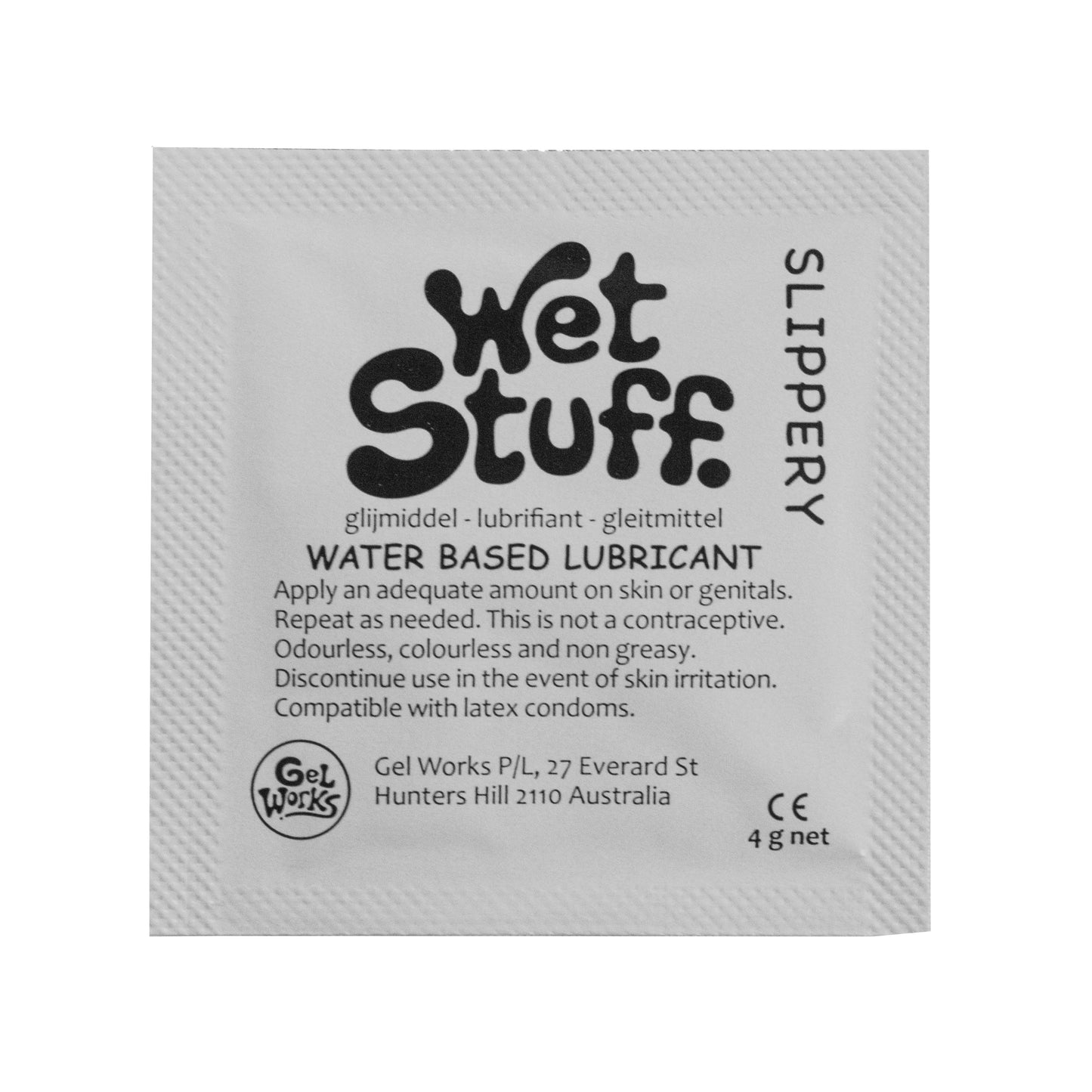 Wet Stuff Slippery Stuff Water Based Lubricant Travel Sachets 4g (100 Pack)