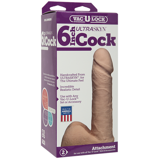 Doc Johnson Vac-U-Lock - 6" ULTRASKYN™ Cock - Vanilla