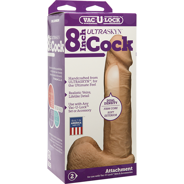 Doc Johnson Vac-U-Lock - 8" ULTRASKYN™ Cock Dildo Dong - Vanilla