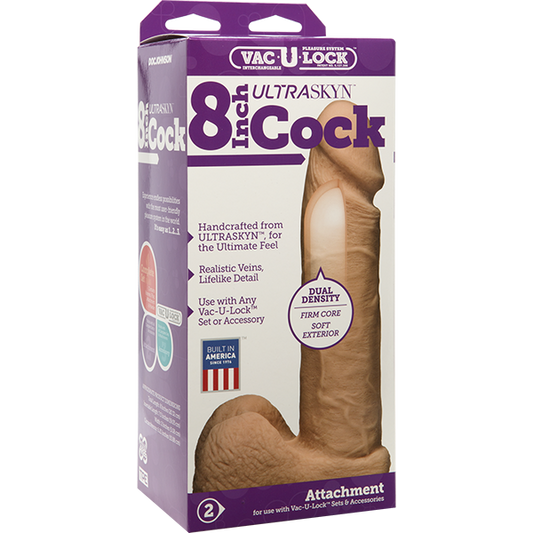 Doc Johnson Vac-U-Lock - 8" ULTRASKYN™ Cock Dildo Dong - Vanilla