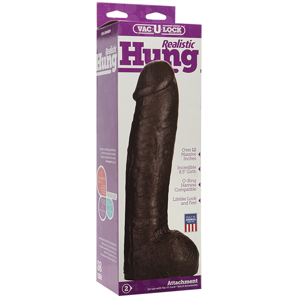 Doc Johnson Vac-U-Lock - FIRMSKYN ™ Hung 12" Cock Dildo Dong - Black