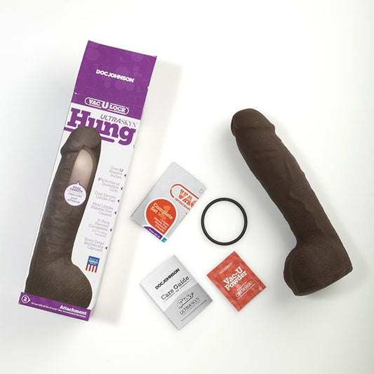 Doc Johnson Vac-U-Lock - ULTRASKYN™ Hung 12" Cock Dildo Dong - Chocolate