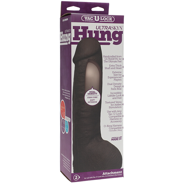 Doc Johnson Vac-U-Lock - ULTRASKYN™ Hung 12" Cock Dildo Dong - Chocolate