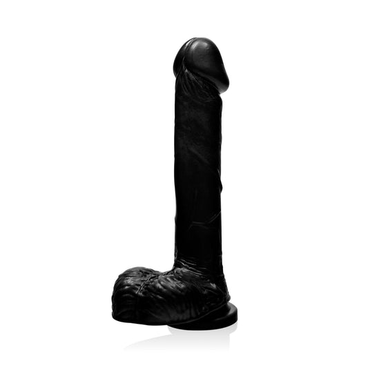 Si Novelties Cock w Balls and Suction Black 8"