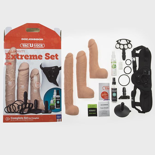 Doc Johnson Vac-U-Lock Dual Density Extreme Set Vanilla