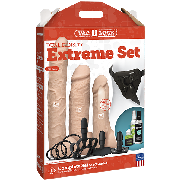 Doc Johnson Vac-U-Lock Dual Density Extreme Set Vanilla