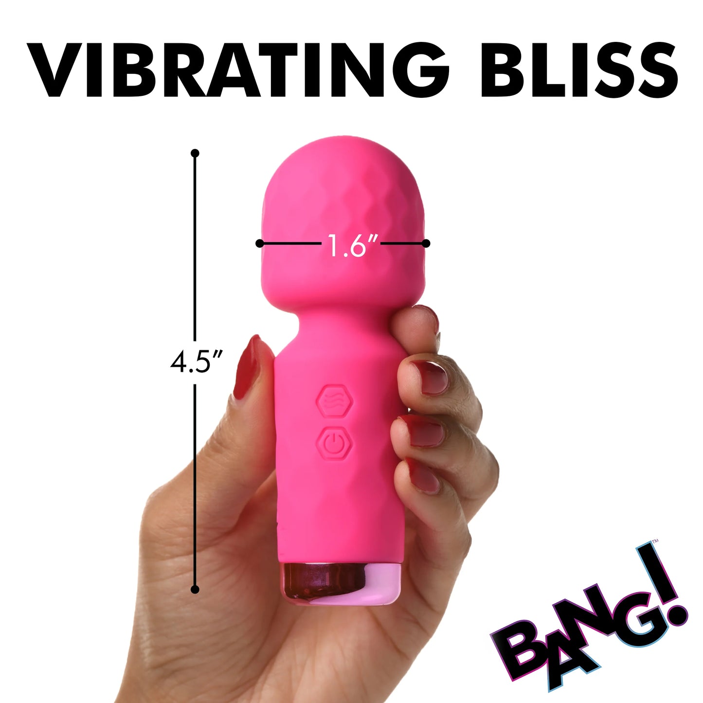 XR Brands | BANG! 10X Mini Silicone Wand Vibrator - Pink