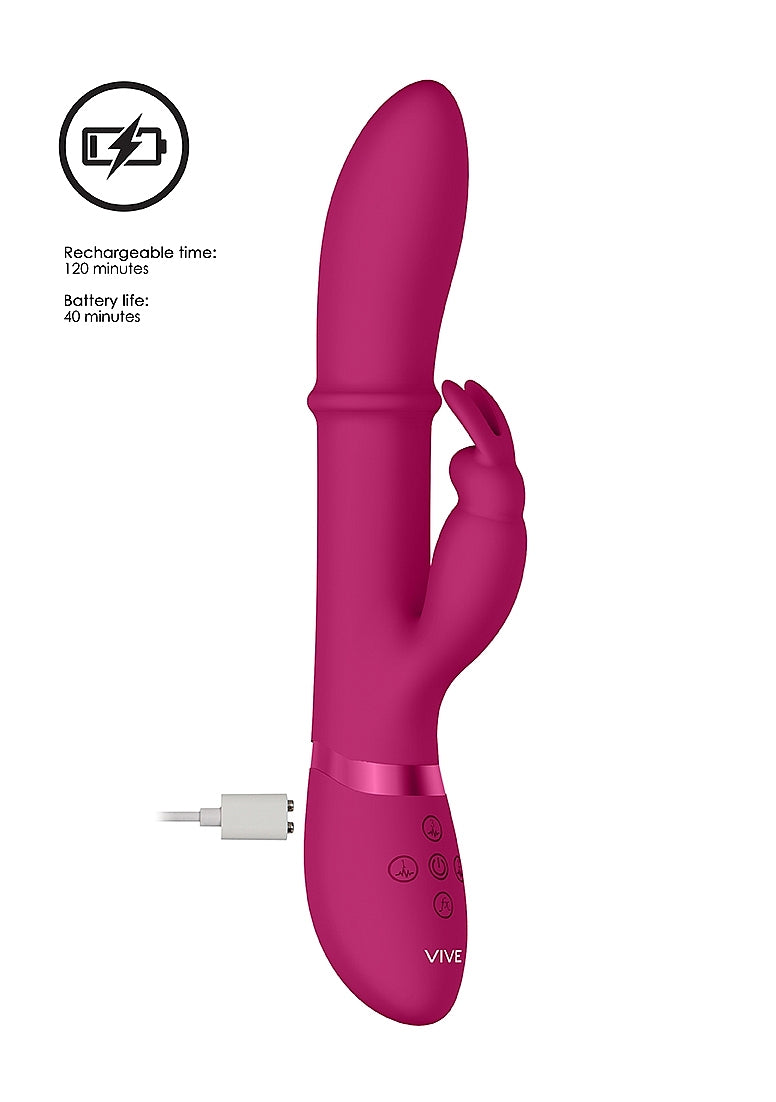 Shots Toys | VIVE Halo G-Spot Rabbit Vibrator with Stimulating Ring Pink