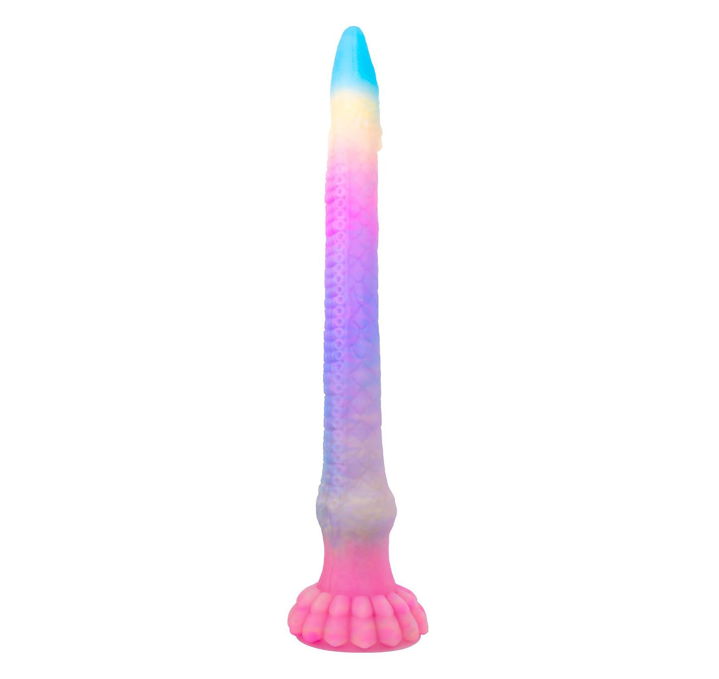 NMC 17.5" Liquid Silicone Glow In The Dark Mix Color Silicone Monster Anal Plug Dildo