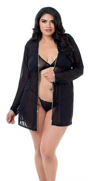 Dreamgirl Lingerie Robe Bralette & Thong Size XL/2X/3X