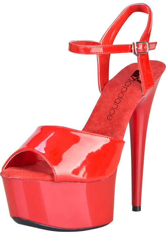 Lapdance | Red Platform Sandal With Quick Release Strap 6" Heel - Size 8