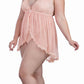 Dreamgirl Lingerie Skirted Teddy with Flyaway Skirt Peach Size Queen