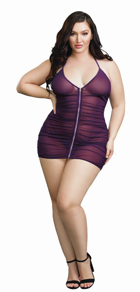 Dreamgirl Lingerie Chemise & G-String Plum Size Queen