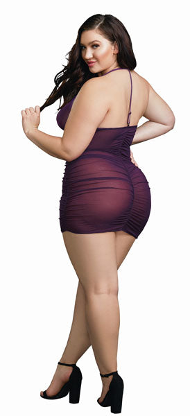 Dreamgirl Lingerie Chemise & G-String Plum Size Queen