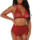 Dreamgirl Lingerie Bra Garter Belt & G-String Red Size OS