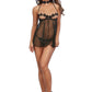 Dreamgirl Lingerie Babydoll, Choker & G-String Black Size OS One Size