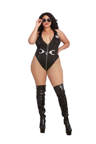 Dreamgirl Lingerie Bedroom Costume - Officer Naughty Black Size Q Queen