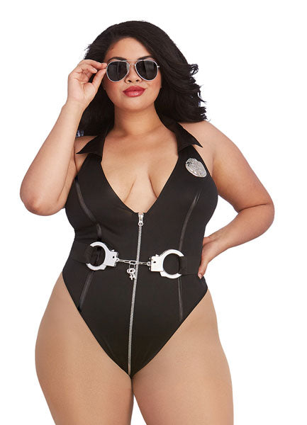 Dreamgirl Lingerie Bedroom Costume - Officer Naughty Black Size Q Queen