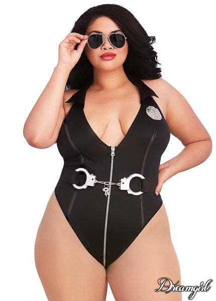 Dreamgirl Lingerie Bedroom Costume - Officer Naughty Black Size Q Queen