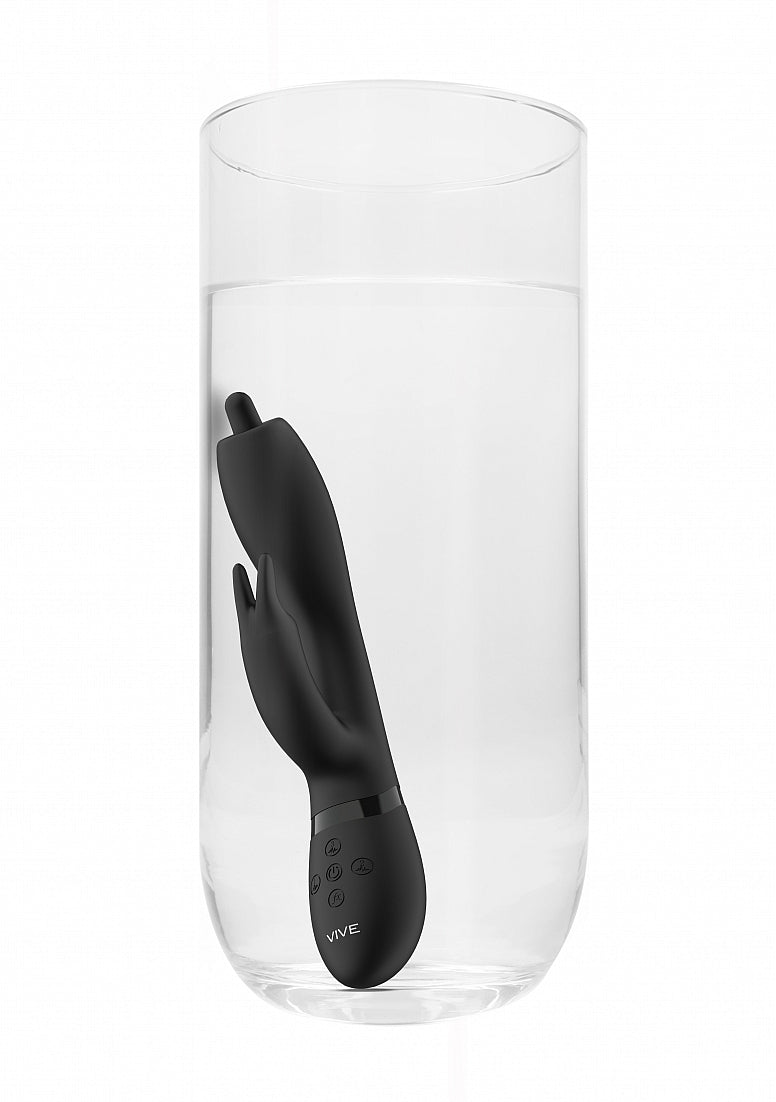 Shots Toys | VIVE Nilo - Rechargeable Rabbit Vibrator w/ Swirling Tip Black