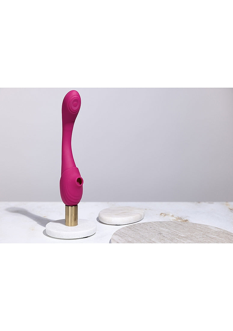 Shots Toys | VIVE Mirai Double Ended Pulse Wave & Air Wave Bendable Vibrator Pink