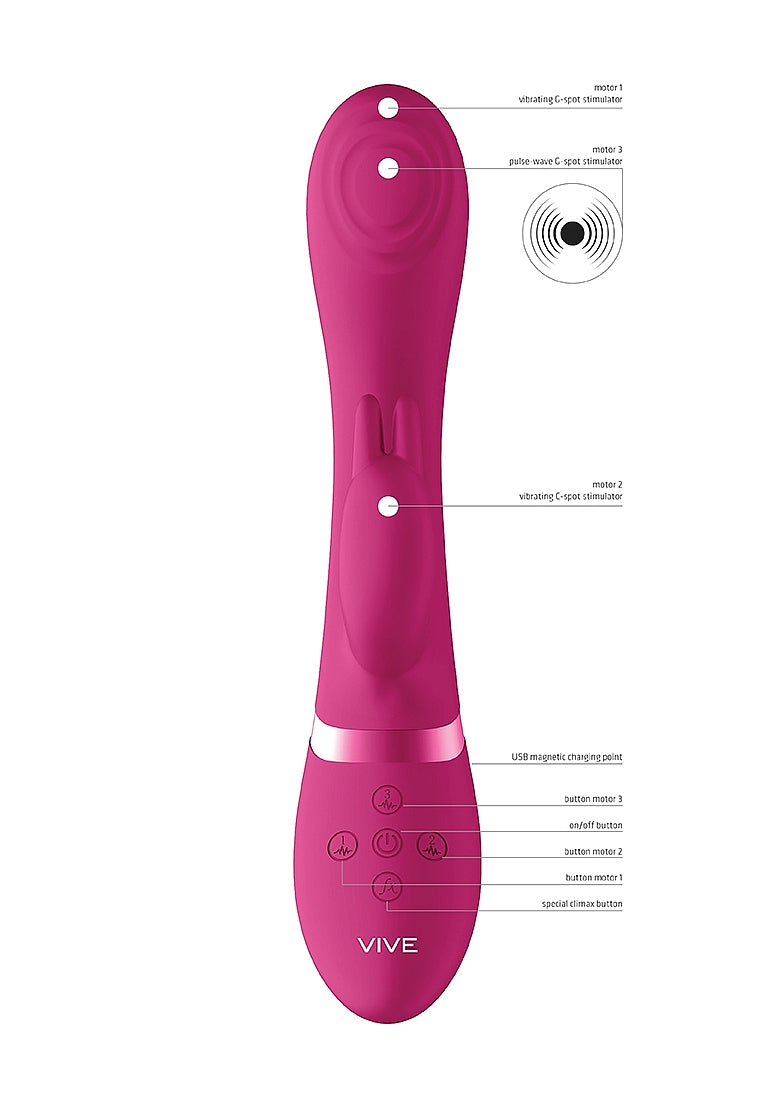 Shots Toys | VIVE Cato Pulse Wave G-Spot Rabbit Vibrator Pink