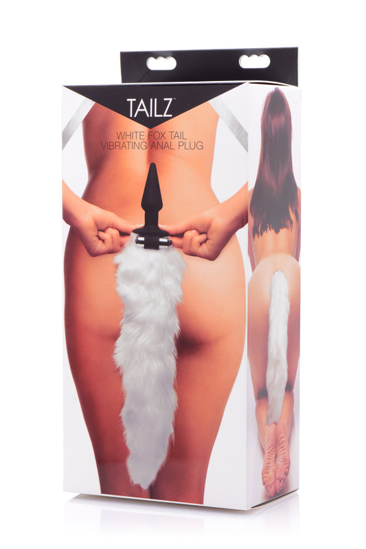 Tailz White Fox Tail Vibrating Anal Plug