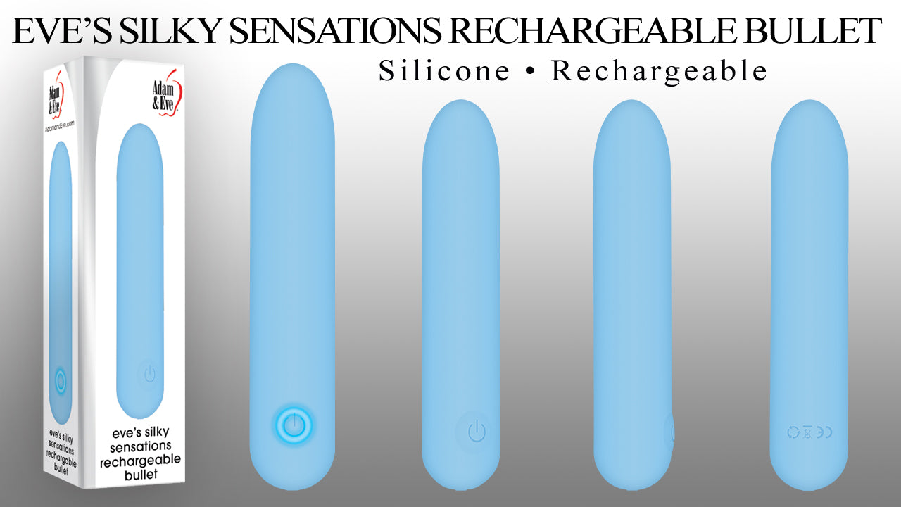 Adam & Eve Eve's Silky Sensations USB Rechargeable Bullet Vibrator Blue 9.4cm